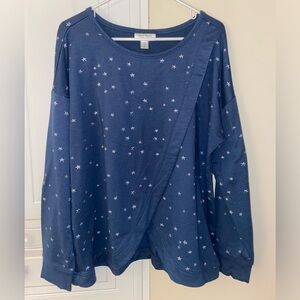 Motherhood Nursing blue star long sleeve sweater shirt XL